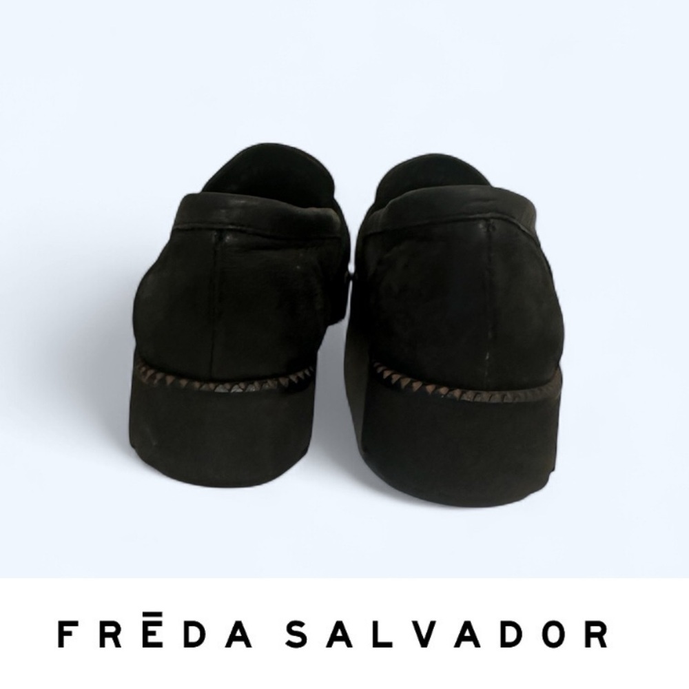 Freda Salvador Black Suede Char Loafers, Size 7.5, MSRP $400 - Picture 4 of 7